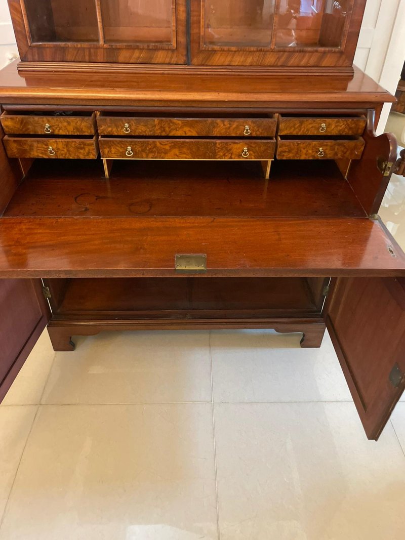 Outstanding Quality Antique Regency Mahogany Secretaire Bookcase - Image 6